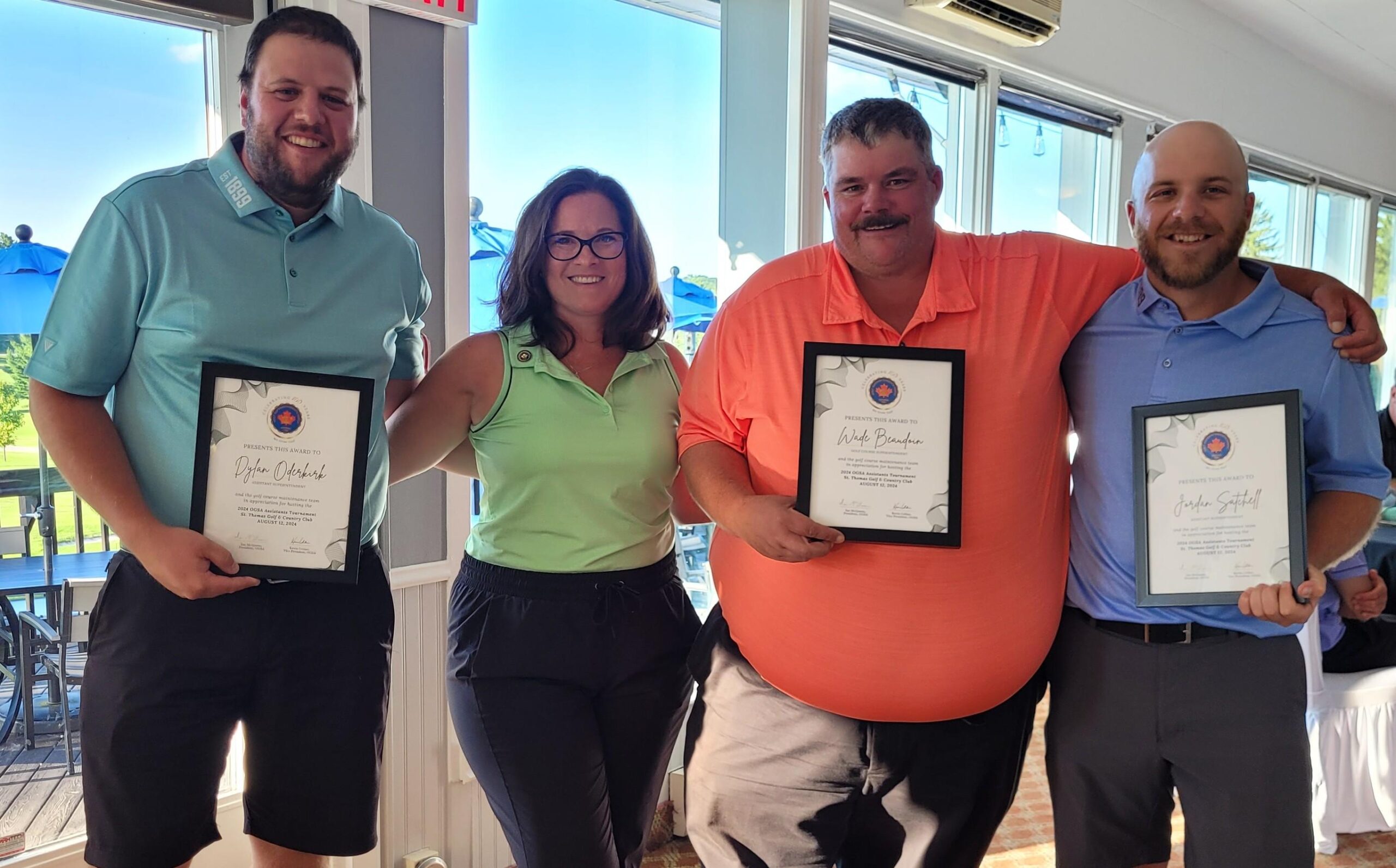 Dylan Oderkirk (Assistant Superintendent, St. Thomas GCC), Courtney White (Executive Manager, OGSA), Wade Beaudoin (Superintendent, St. Thomas GCC), Jordan Satchell (Assistant Superintendent, St. Thomas GCC)